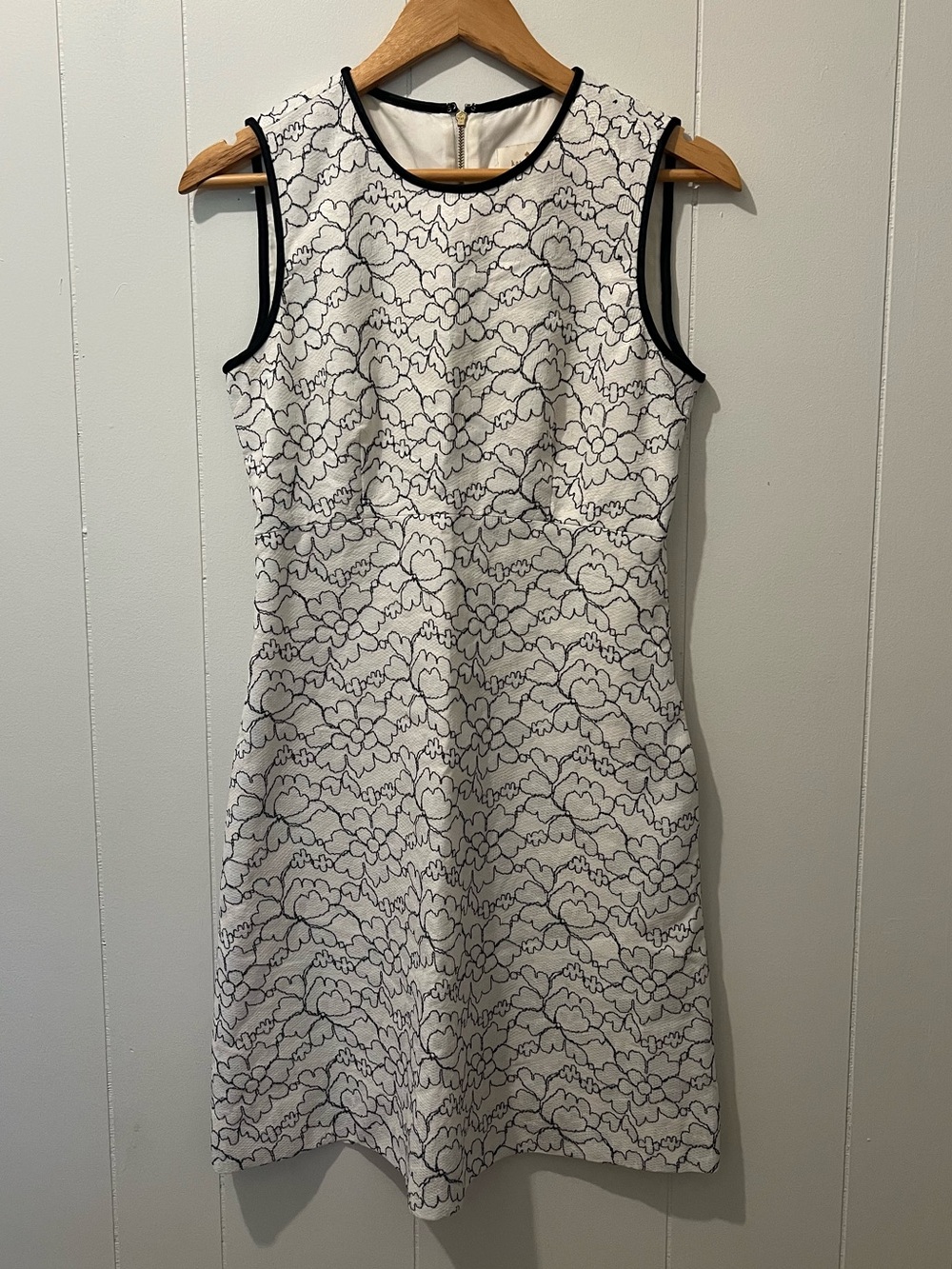 Kate Spade New York Blakely Floral Linen Blend Dress Size 4 Cream Black A-Line - Picture 2 of 9